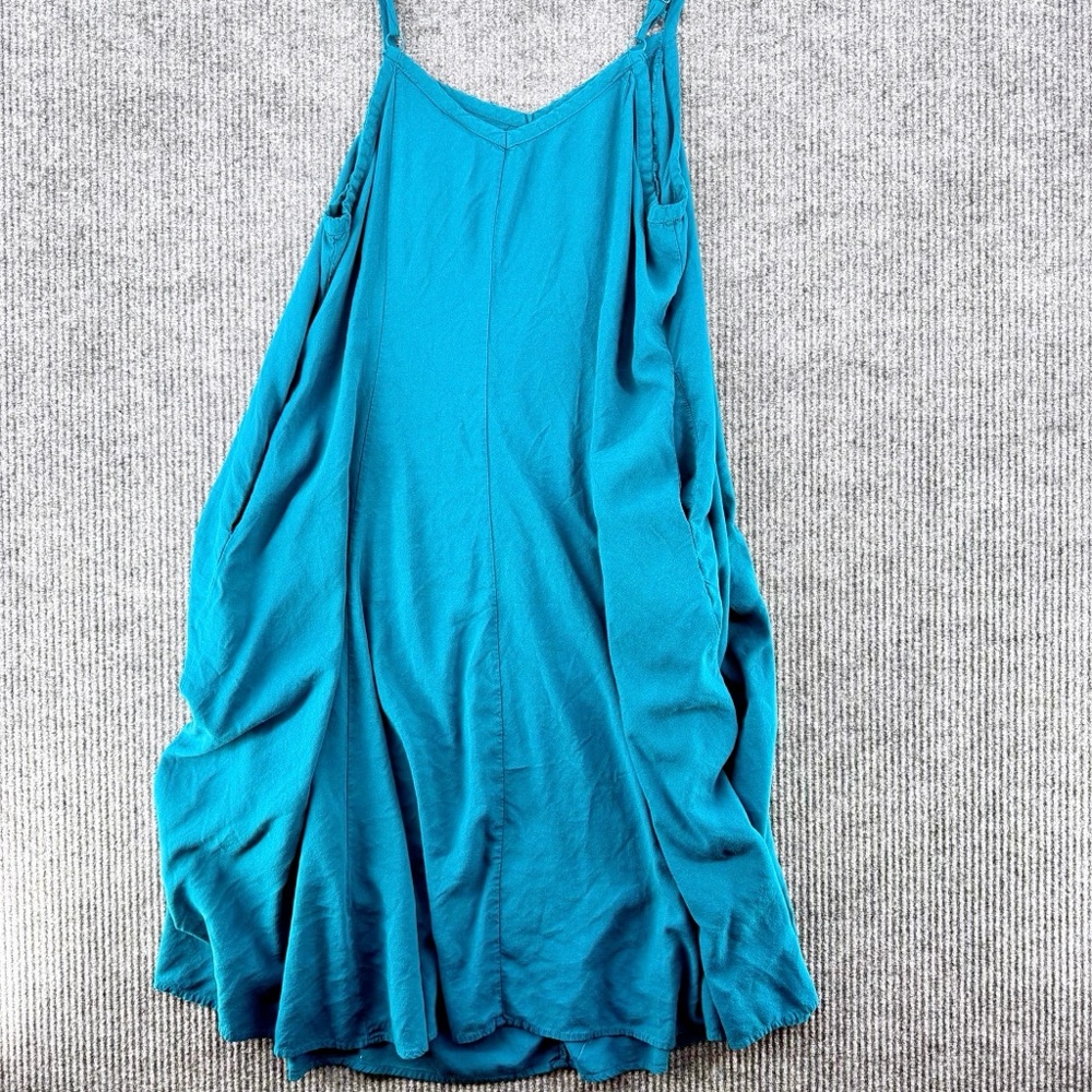 Torrid Teal Lyocell Slip Dress Womens 2X Plus Size Flowy Casual Summer‎